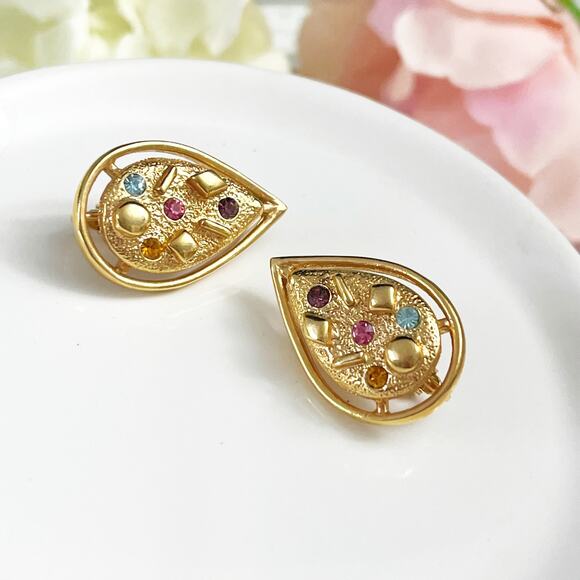 Sarah Coventry Vintage "Sara Zade" Clip Rhinestone Earrings - Picture 1 of 5